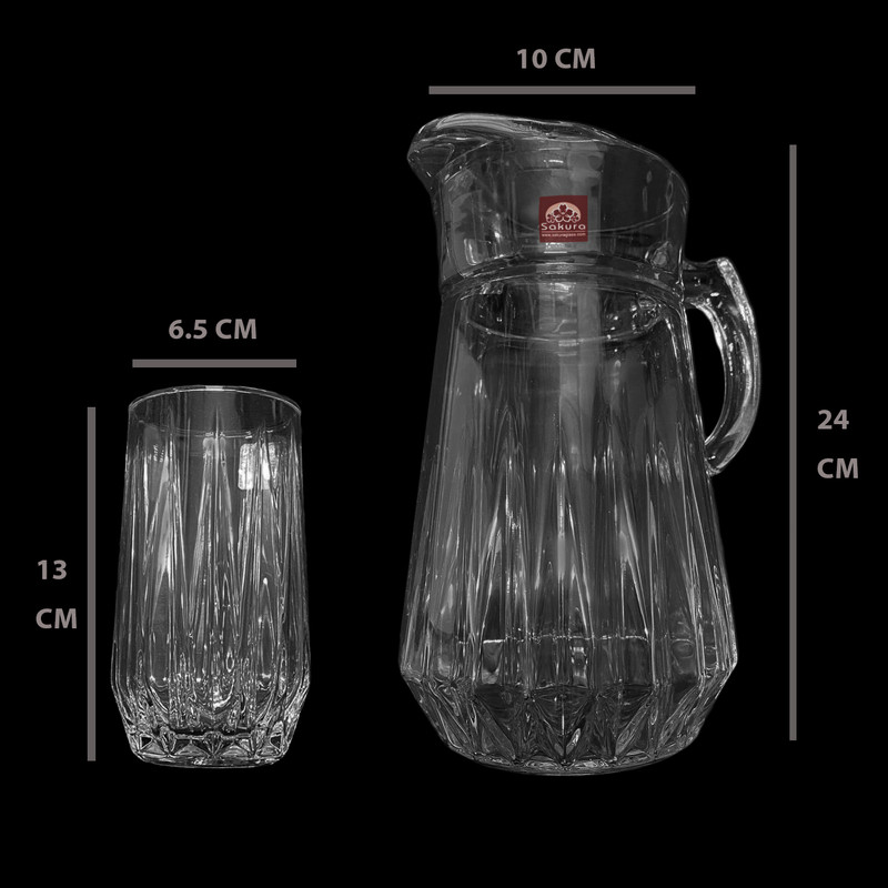 ست پارچ و لیوان 7 پارچه ساکورا مدل مودنا