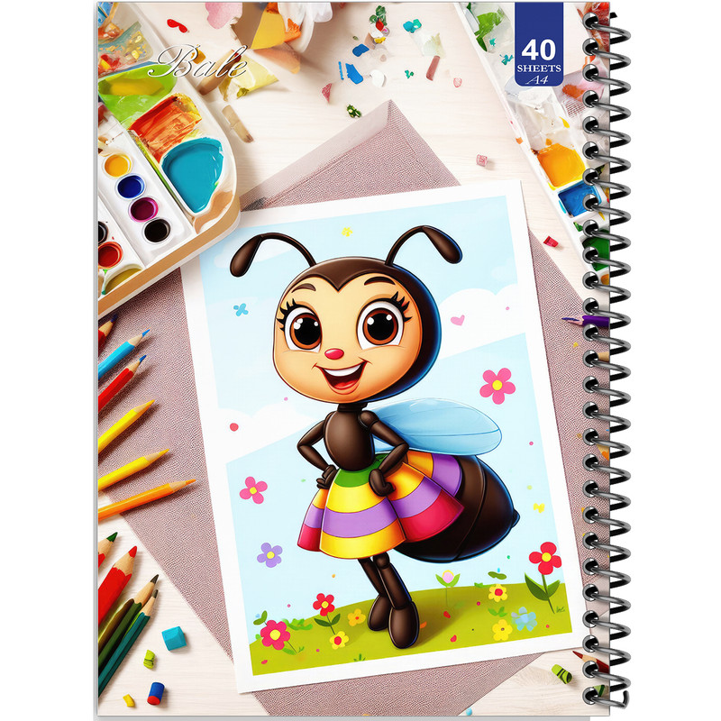 دفتر نقاشی 40 برگ انتشارات بله طرح زنبور در حال طراحی کد A4-K225