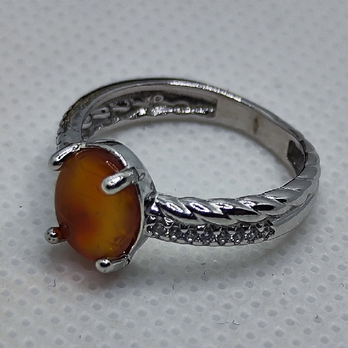 انگشتر نقره زنانه نقره جات بافندگان مدل عقیق یمانی کد 87