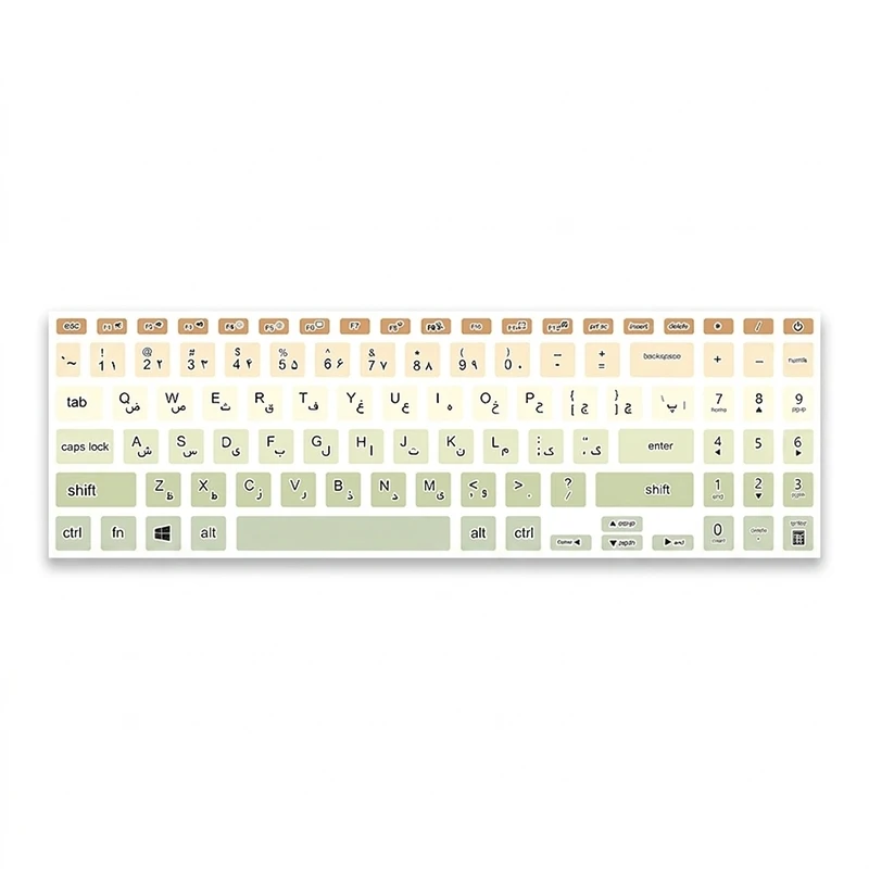 برچسب حروف فارسی کیبورد توییجین و موییجین مدل colors 20 مناسب برای لپ تاپ ایسوس Vivobook 15 X1504V