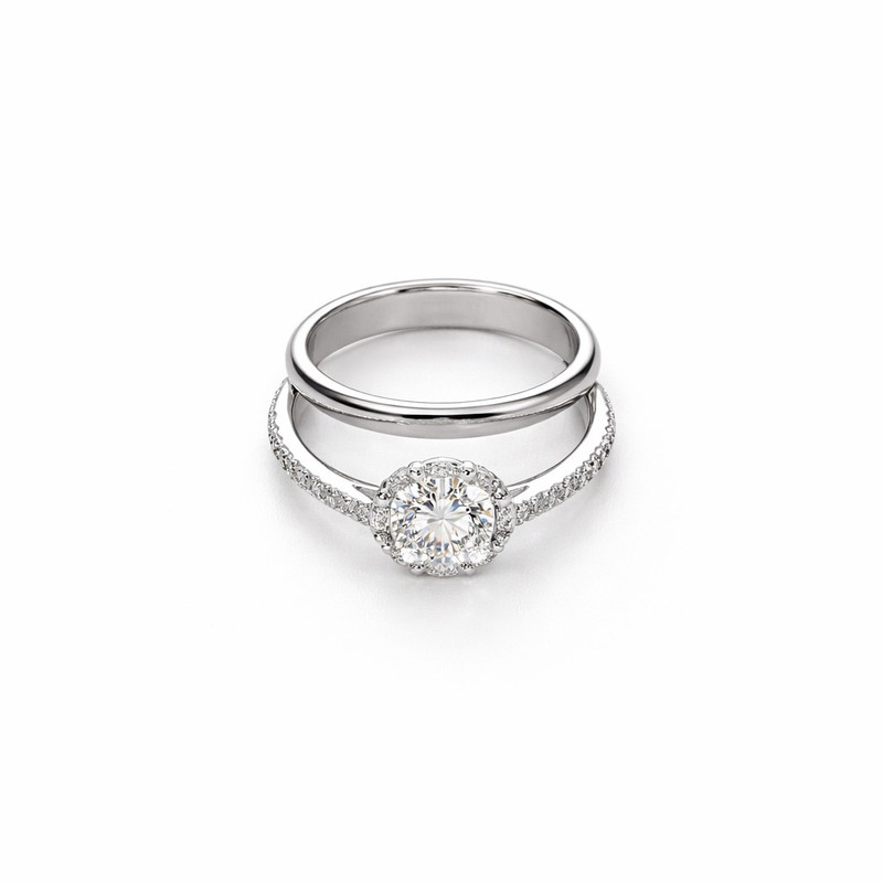 حلقه و پشت حلقه نقره اتمی زنانه مدل دایره