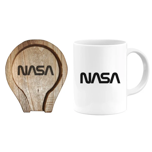  ماگ گالری وبفر مدل ناسا به همراه زیر لیوانی