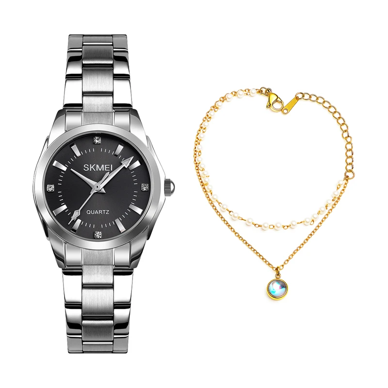 ساعت مچی عقربه-ای کوارتز زنانه اسکمی مدل 1620sibk به همراه دستبند