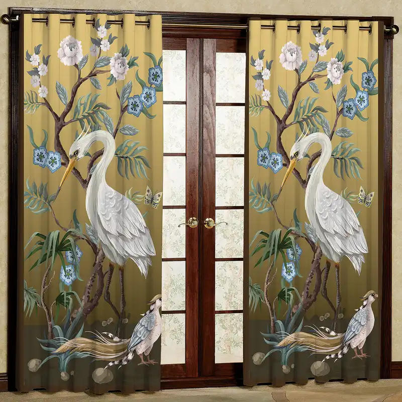 پرده مدل طرح دار پرنده مخمل پانچی کد 2717 سایز 200x140 سانتی متر