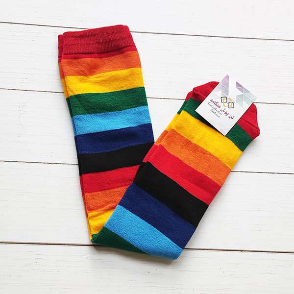 جوراب ساق بلند زنانه تن پوش هنگامه مدل راه راه زیر زانو کد RR47 -  - 2