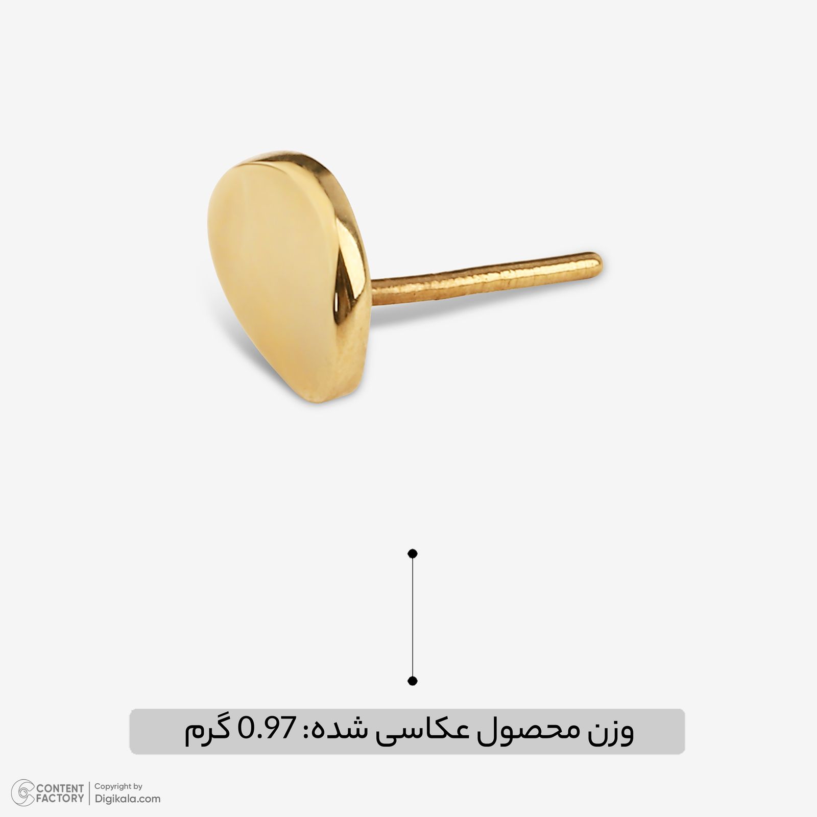 گوشواره میخی طلا 18 عیار زنانه روبی آرت گالری مدل 272623 -  - 3