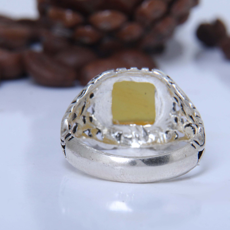 انگشتر نقره مردانه مدل رکاب سیلندری سنگ عقیق کد AM_5207