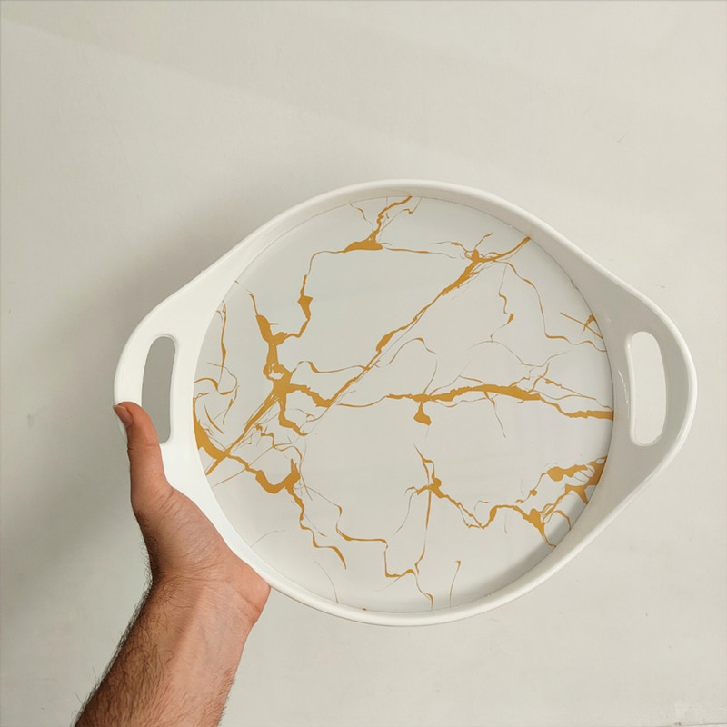 سینی مدل دسته دار طرح Marble کد 8