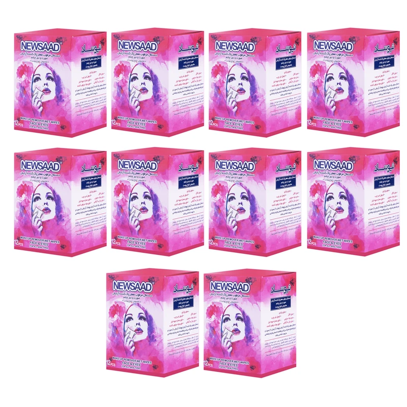 دستمال مرطوب نیوساد مدل Mak-Pi ده بسته 12 عددی