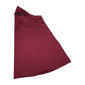 مقنعه مدل تلی گل مروارید ریون کریستال زرشکی کد m-804