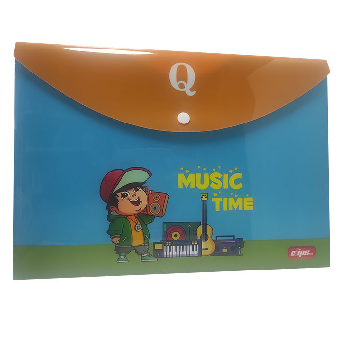 پوشه دکمه دار کلیپس طرح music time