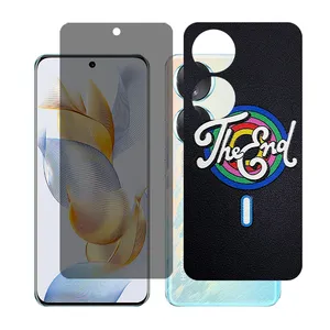 Glass together model privacy screen protector suitable for Honor 90 mobile phone with back cover sticker