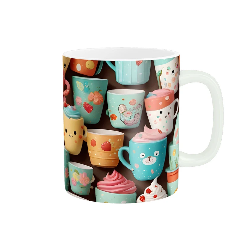 ماگ پاد آفرین مدل فنجان های زیبای کیوت کد 1344