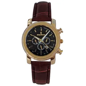 ساعت مچی عقربه ای زنانه مدل چرمی طرح سه موتور کد 10