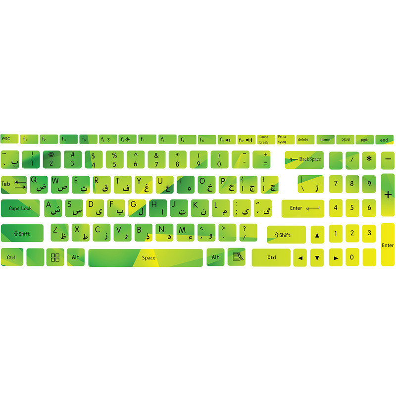 برچسب حروف فارسی کیبورد کد C-09