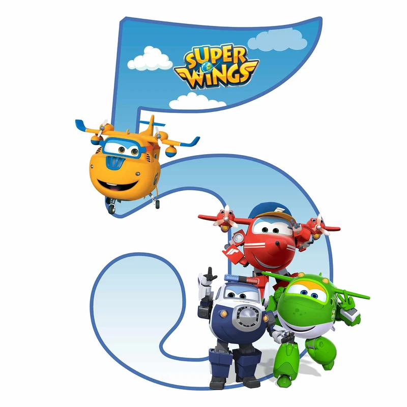   استند رومیزی تولد مدل عدد 5 طرح جت پستچی کد 1638