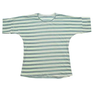 تی شرت آستین کوتاه زنانه مدل کیمونو راه راه لمه