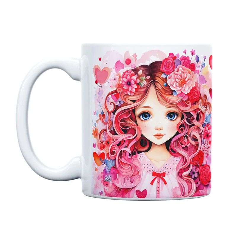 ماگ حس آمیزی طرح عاشقانه مدل قلب زیبا کد 9