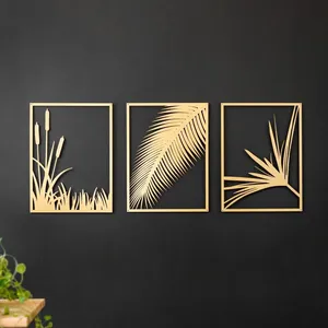 دیوارکوب دلامور مدل برگ فلزی  1 مجموعه 3 عددی