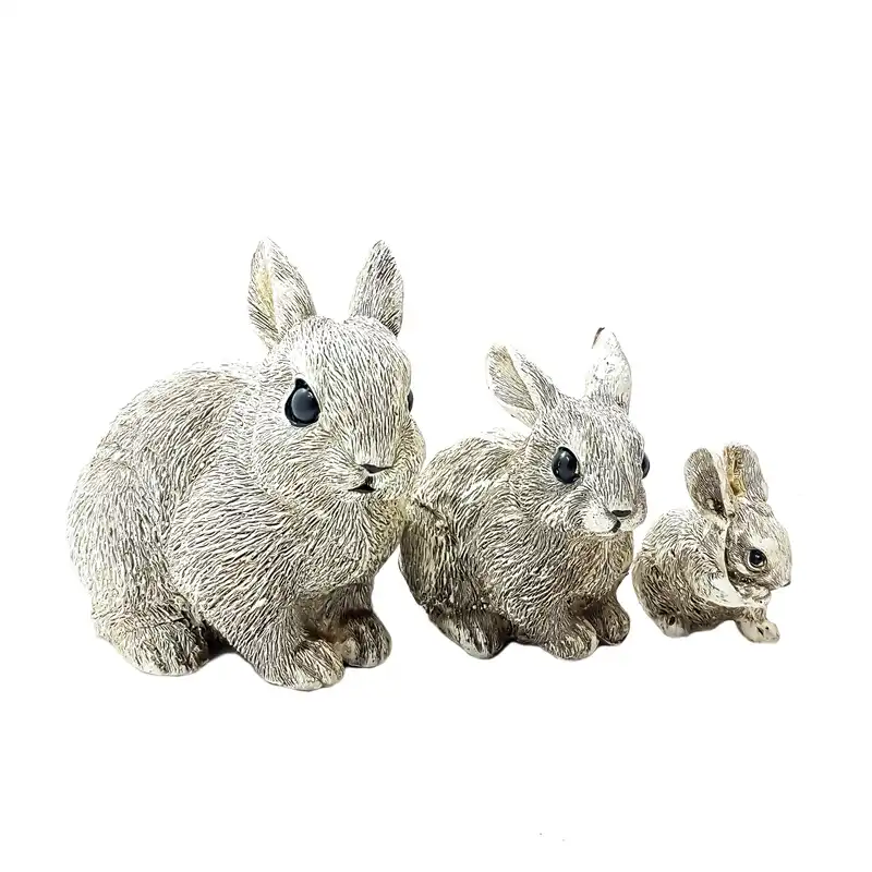 مجسمه طرح خانواده خرگوش کدV5437 مجموعه ۳ عددی