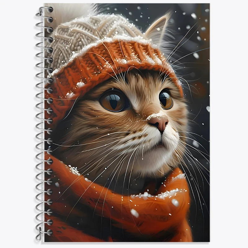 دفتر زبان 50 برگ خندالو مدل سه خط طرح گربه (cat) کد F7600