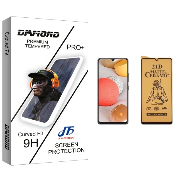 محافظ صفحه نمایش سرامیکی جی اف مدل Diamond glass مناسب برای گوشی موبایل سامسونگ Galaxy A42