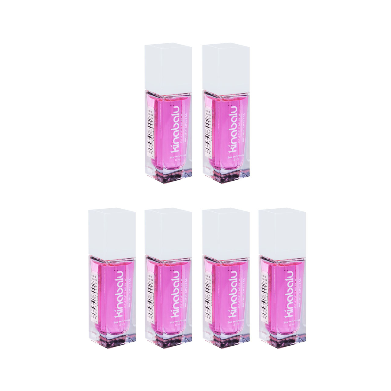 عطر جیبی زنانه کینابالو مدل Bright Crystal حجم 15 میلی لیتر مجموعه ۶ عددی