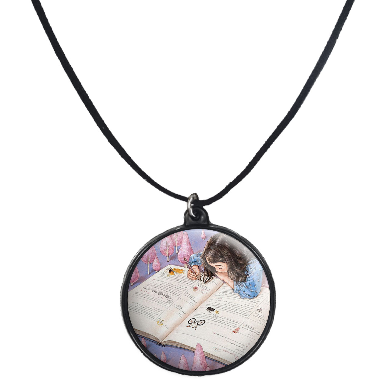 گردنبند پرمانه طرح دخترونه کد pmb.23438 مدل دو طرفه