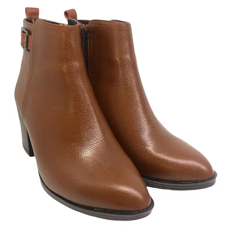 نیم بوت زنانه سرزمین چرم کد 5243 رنگ عسلی