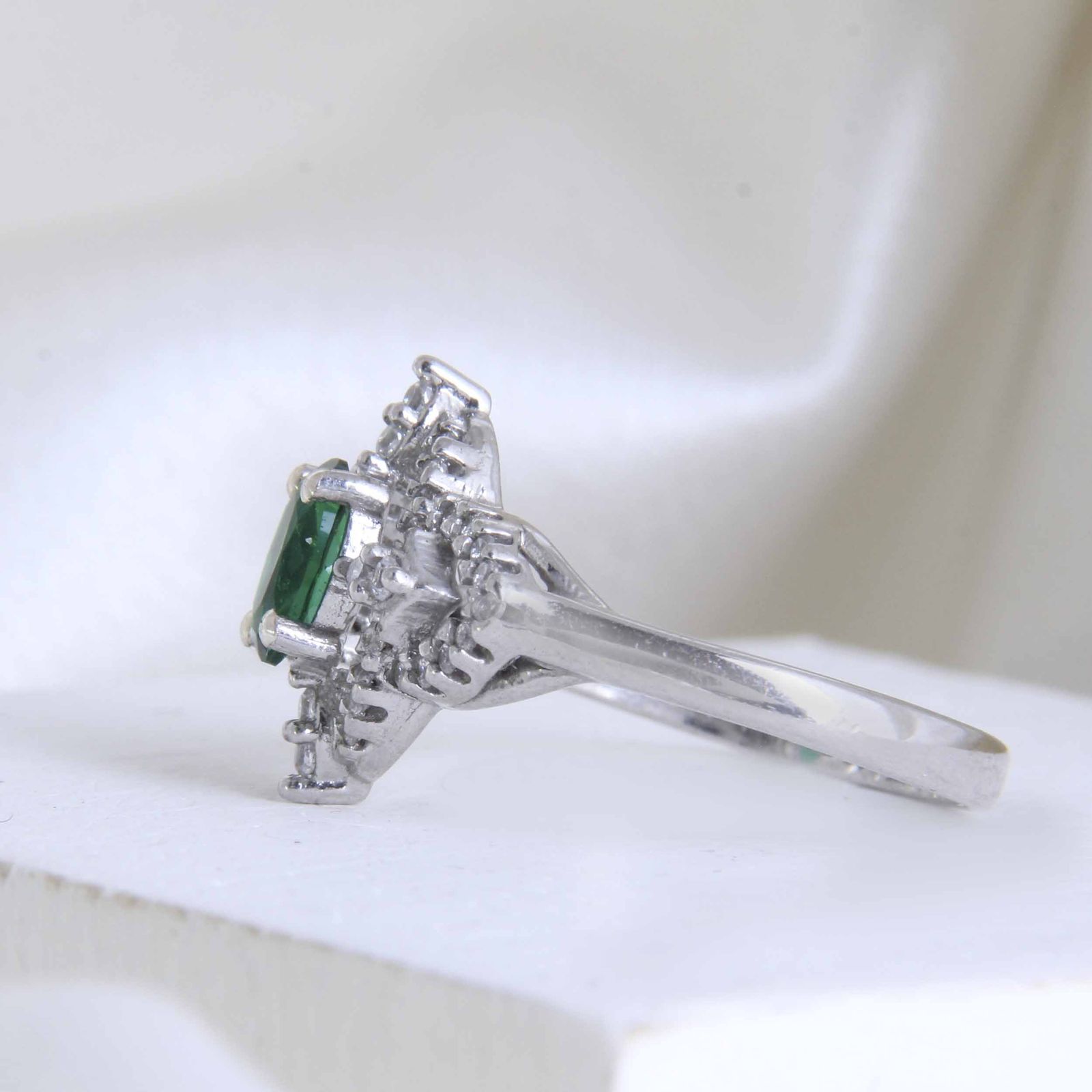 انگشتر نقره زنانه مدل جواهری آبکاری رادیوم کوارتز کد AWR-2059 -  - 3