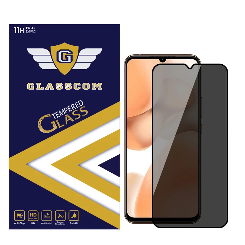 محافظ صفحه نمایش حریم شخصی گلس کام مدل GC-PVM3 مناسب برای گوشی موبایل شیائومی Poco M3 / Redmi 9T / Redmi 9T NFC