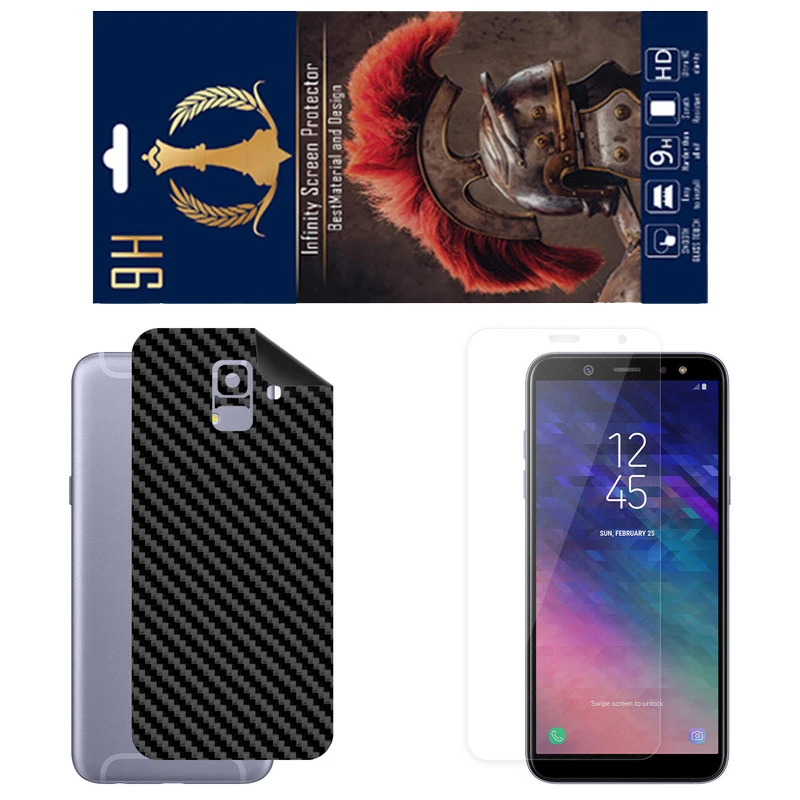 برچسب پوششی اینفینیتی مدل FC مناسب برای گوشی موبایل سامسونگ Galaxy A6 2018 به همراه محافظ صفحه نمایش 