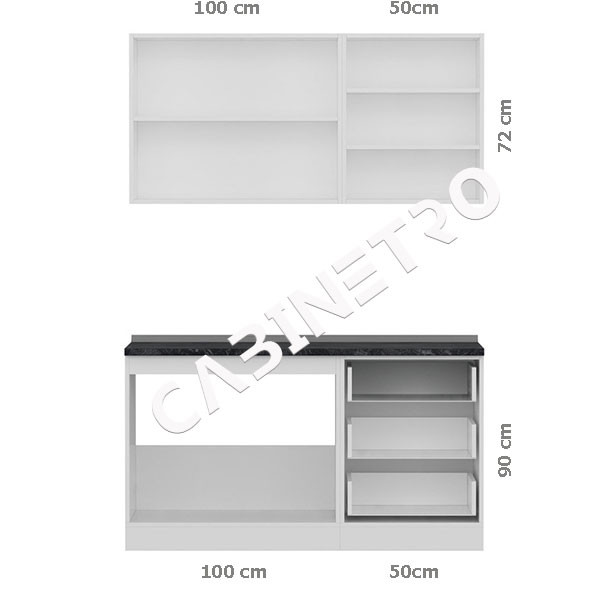 کابینت زمینی فلفور کابینت مدل 150 cm مجموعه چهار عددی کابینت زمینی فلفور کابینت مدل 150 cm مجموعه چهار عددی