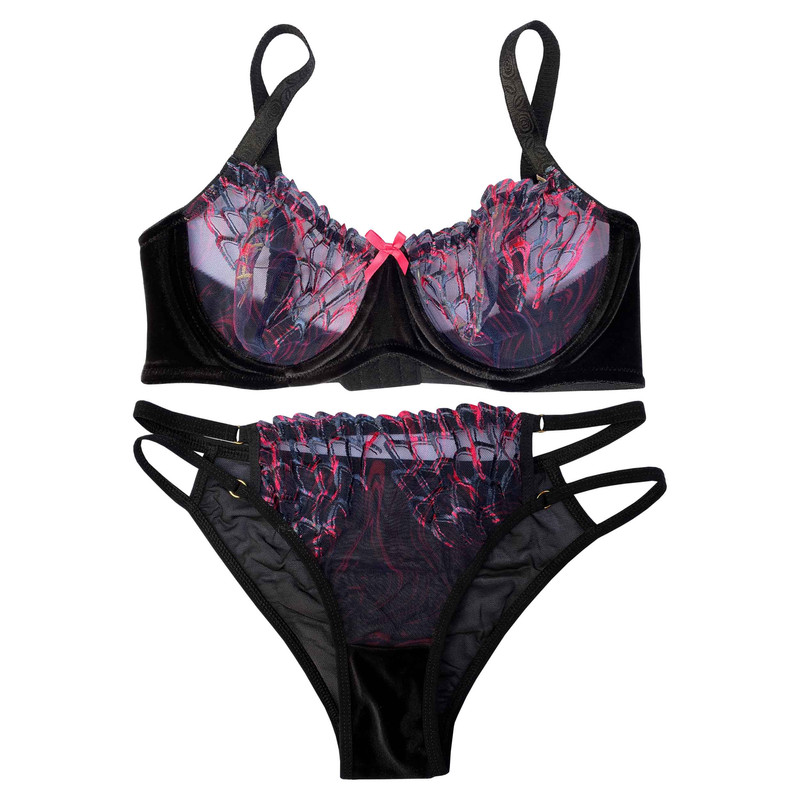 ست شورت و سوتین زنانه نوشه پوش کد 85001 رنگ مشکی