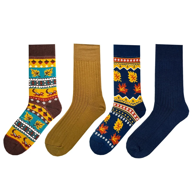 جوراب ساق بلند زنانه ال سون مدل پنبه آفاق کد PH1109 بسته 4 عددی