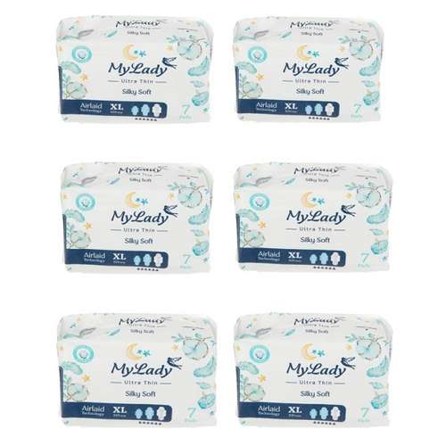 نوار بهداشتی مای لیدی مدل Silky Soft سايز خيلی بزرگ مجموعه 6 عددی