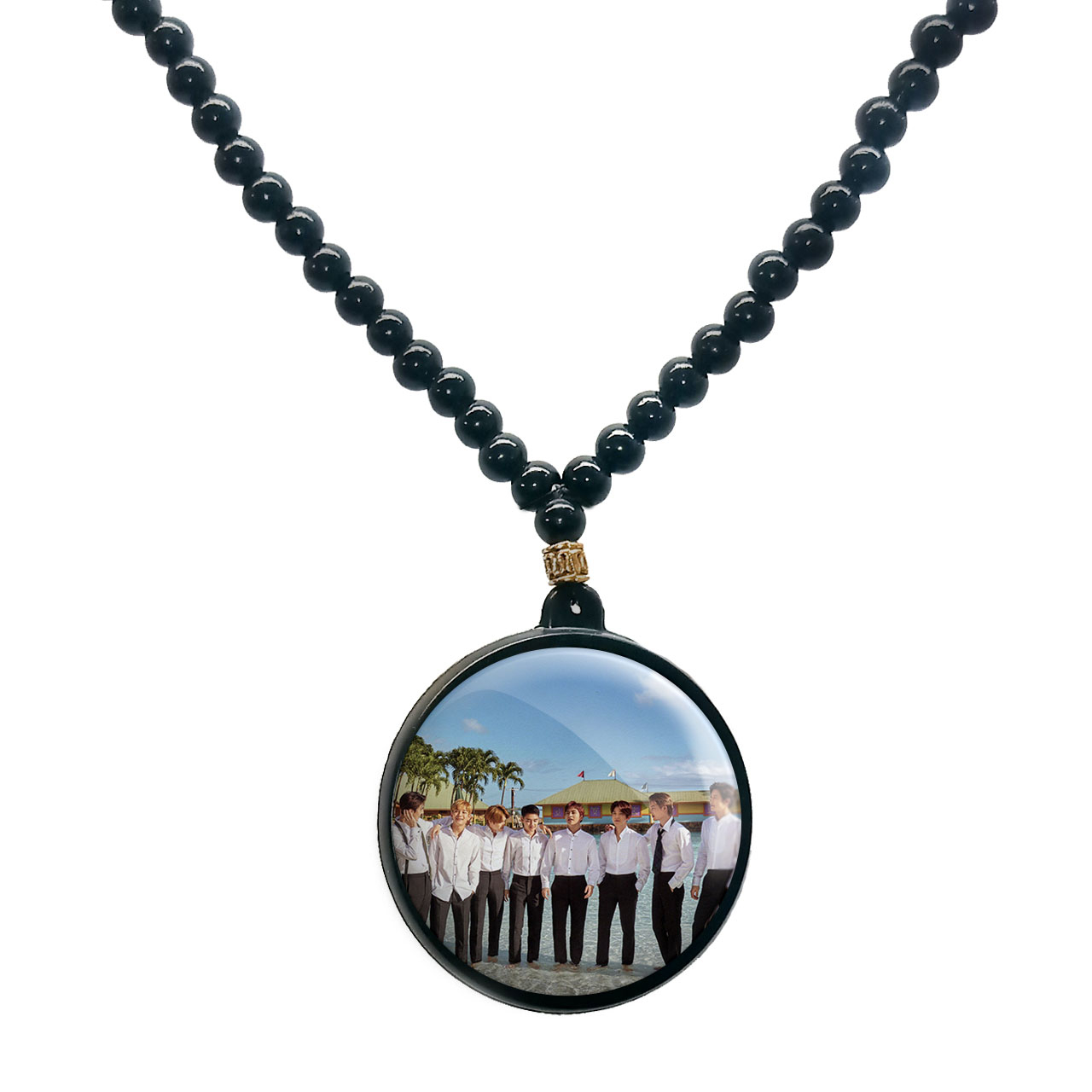 گردنبند پرمانه طرح exo کد pmd.14163 مدل دو طرفه