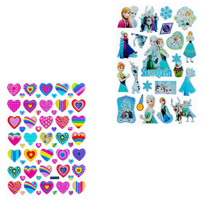 استیکر کودک طرح قلب و فروزن کد NCNEW111 مجموعه 2 عددی