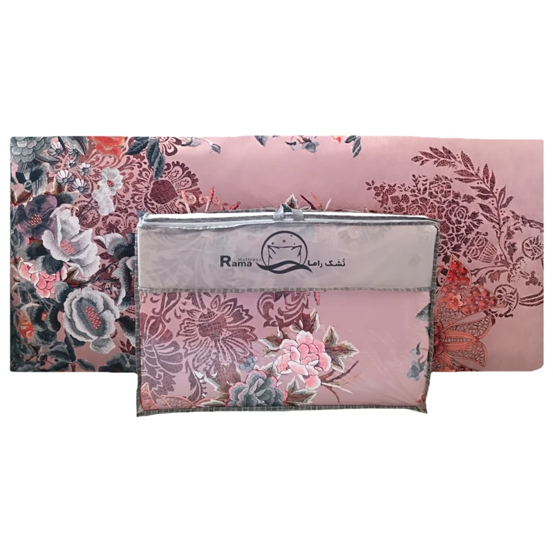 تشک مهمان مدل مخمل طرح گل کد 34 یک نفره سایز 90×190 سانتی متر
