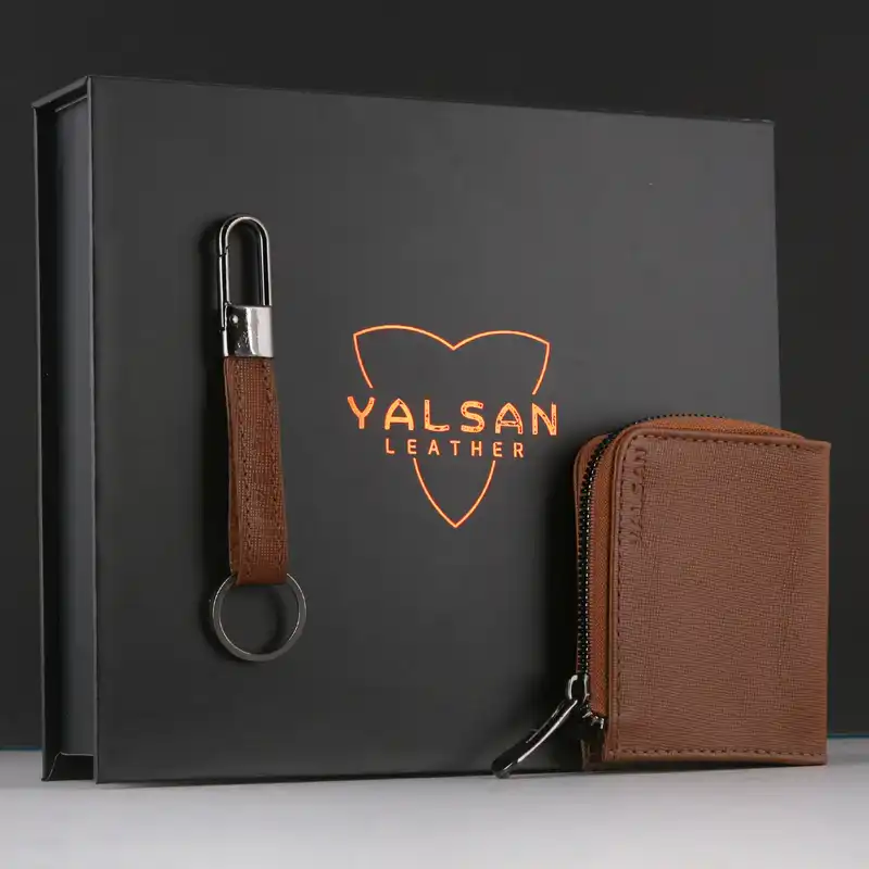 ست هدیه مردانه چرم یلسان مدل رادین کد KIA-086-HRC