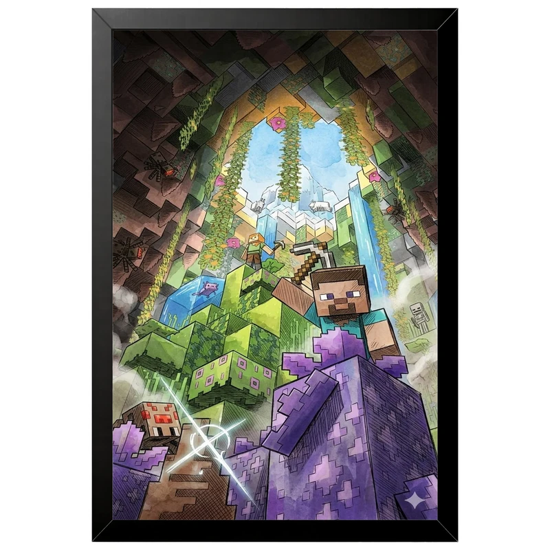 تابلو بکلیت طرح گیمینگ ماینکرفت Minecraft مدل B-po2232 فریم مشکی