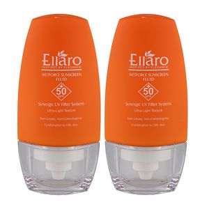 فلوئید ضد آفتاب بی‌رنگ صورت الارو SPF 50 مدل Wetforce محافظ در برابر UVA، UVB ‌مناسب برای پوست‌ چرب حجم 50 میلی‌لیتر مجموعه دو عددی
