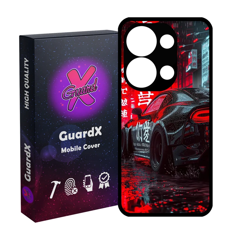 کاور گارد ایکس طرح ماشین مدل  Glass10740 مناسب برای گوشی موبایل شیائومی Redmi Note 13 Pro 4G / Poco M6 Pro 4G