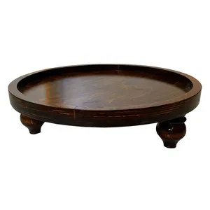استند رومیزی تزیینی مدل چوبی گرد پایه درباری 30x30