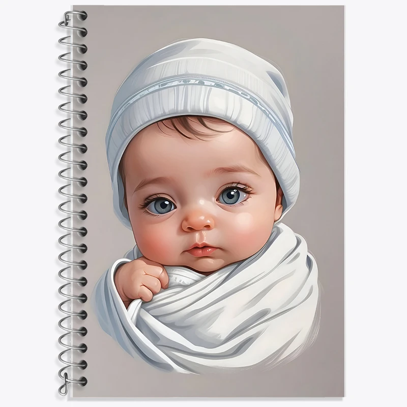 دفتر زبان 50 برگ خندالو مدل دو خط طرح نوزاد کد F7593