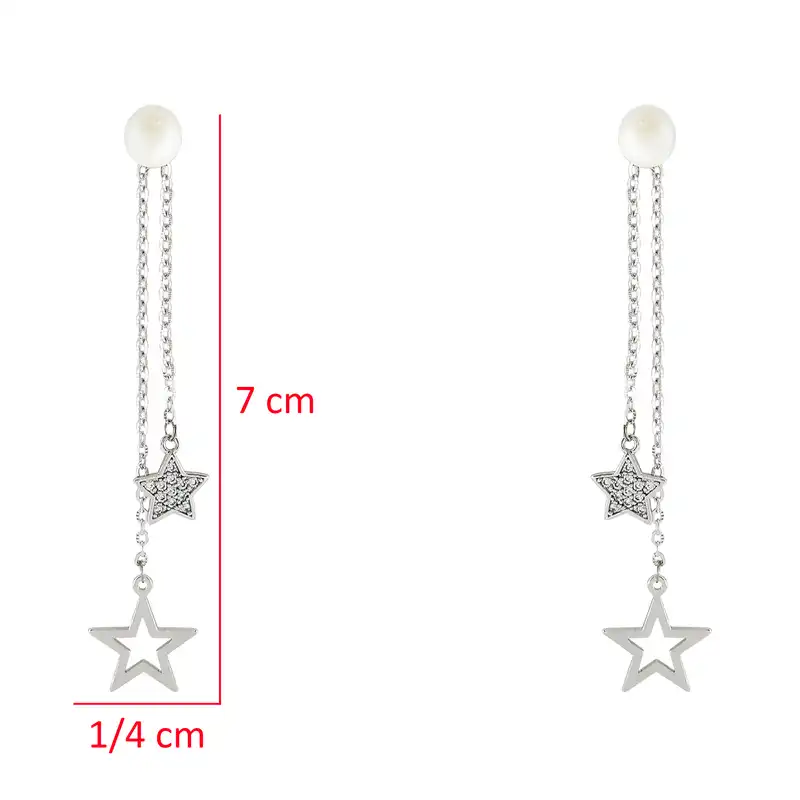 گوشواره زنانه ژوپینگ مدل ستاره و مروارید