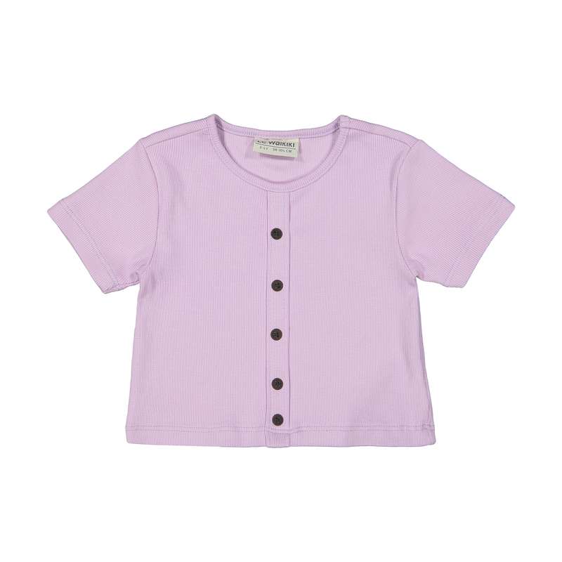 تی شرت دخترانه ال سی وایکیکی مدل 1S70938Z4-G3W-LILAC