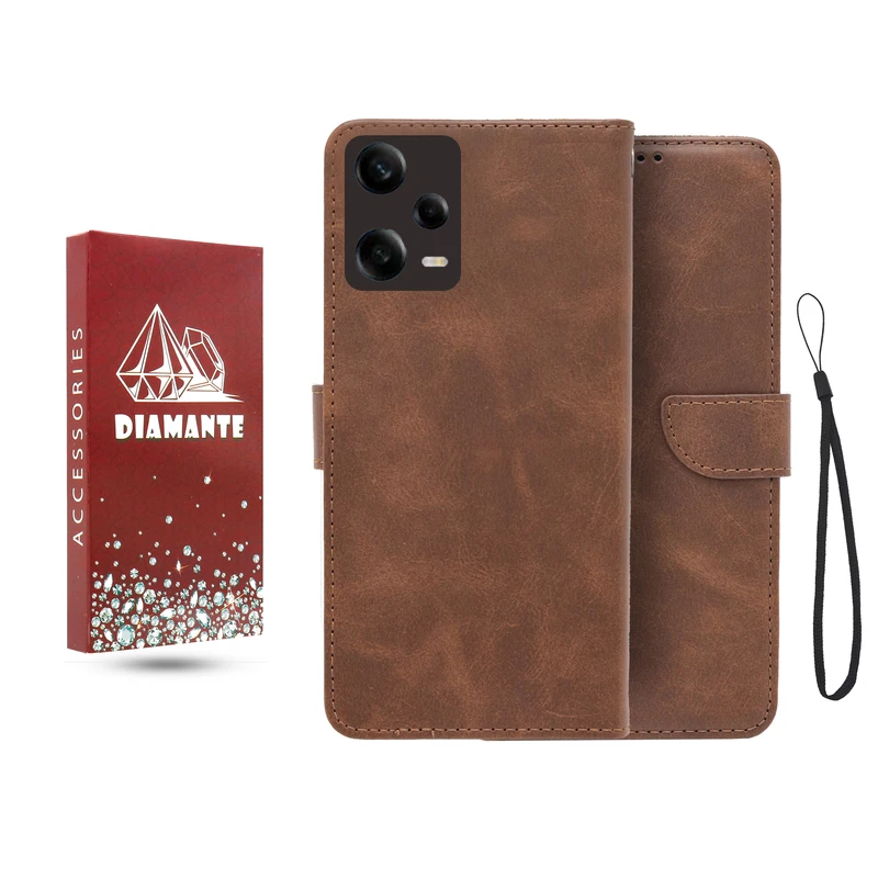 کیف کلاسوری دیامانته مدل جاکارتی مناسب برای گوشی موبایل شیائومی Redmi Note 12 Pro 5G به همراه بند آویز