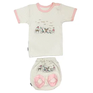 ست تی شرت و شورت نوزادی نی نی مون مدل گوزن