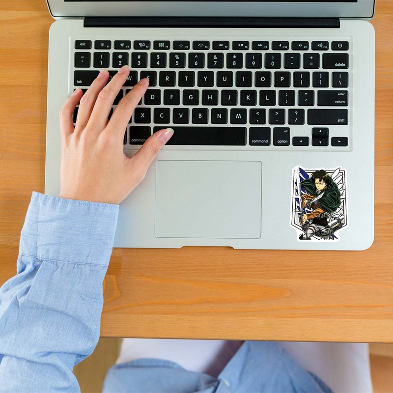 استیکر لپ تاپ کارنیکا طرح انیمه اتک ان تایتان لوگو مدل 2222204 مجموعه 2 عددی